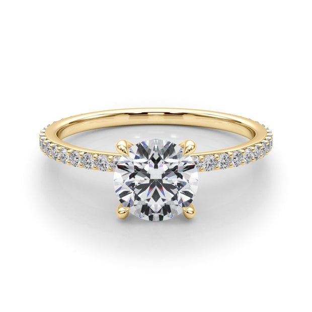 18K Yellow Gold 1 1/3 ct tw Halo Diamond Engagement Ring