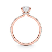 14K Rose Gold 1 1/3 ct tw Halo Diamond Engagement Ring
