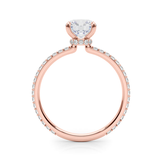 14K Rose Gold 1 1/3 ct tw Halo Diamond Engagement Ring