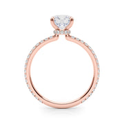 18K Rose Gold 1 1/3 ct tw Halo Diamond Engagement Ring