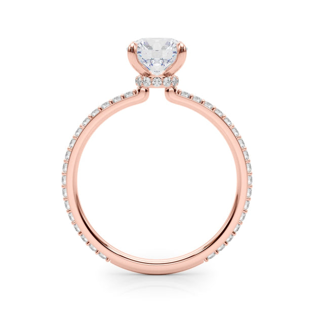 18K Rose Gold 1 1/3 ct tw Halo Diamond Engagement Ring