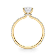 18K Yellow Gold 1 1/3 ct tw Halo Diamond Engagement Ring