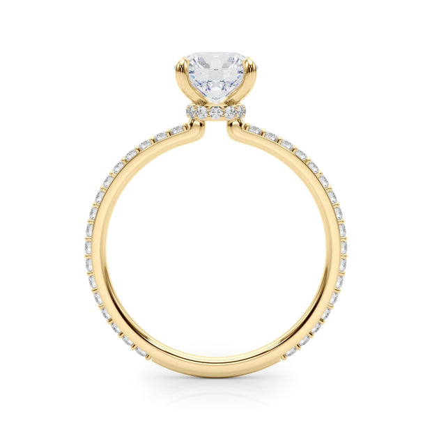 18K Yellow Gold 1 1/3 ct tw Halo Diamond Engagement Ring