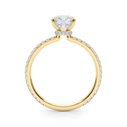 14K Yellow Gold 1 1/3 ct tw Halo Diamond Engagement Ring