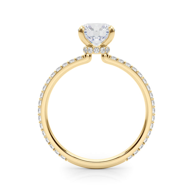 14K Yellow Gold 1 1/3 ct tw Halo Diamond Engagement Ring