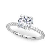 18K White Gold 1 1/3 ct tw Halo Diamond Engagement Ring