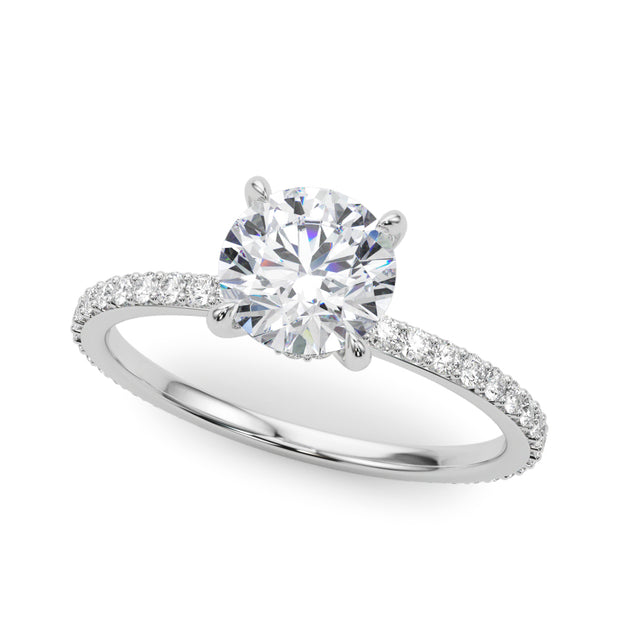 18K White Gold 1 1/3 ct tw Halo Diamond Engagement Ring