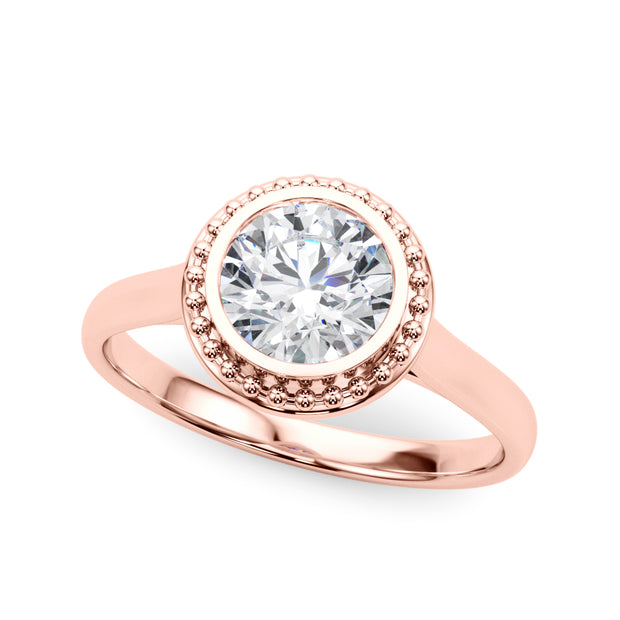 18K Rose Gold 1ct Diamond Engagement Solitaire Ring