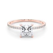 18K Rose Gold 1 ct tw Halo Diamond Engagement Ring