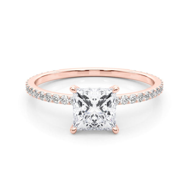 18K Rose Gold 1 ct tw Halo Diamond Engagement Ring