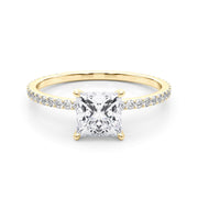 14K Yellow Gold 1 ct tw Halo Diamond Engagement Ring