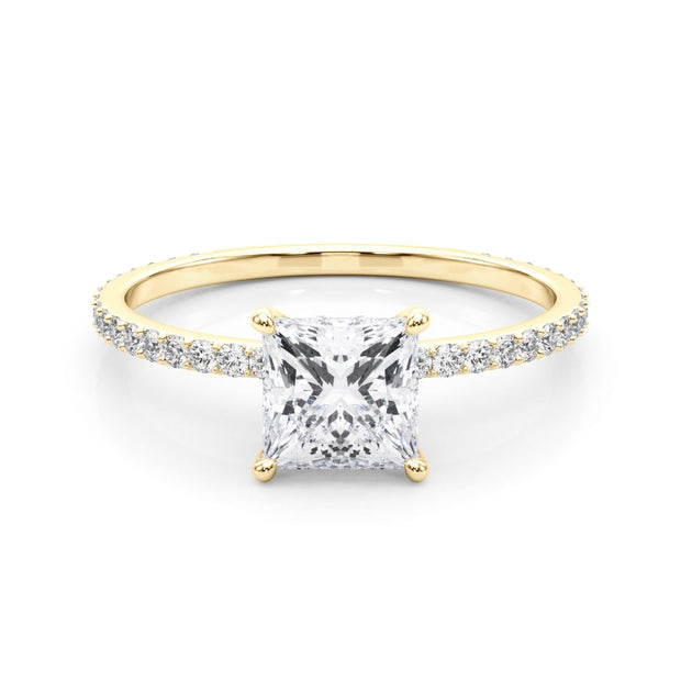 14K Yellow Gold 1 ct tw Halo Diamond Engagement Ring