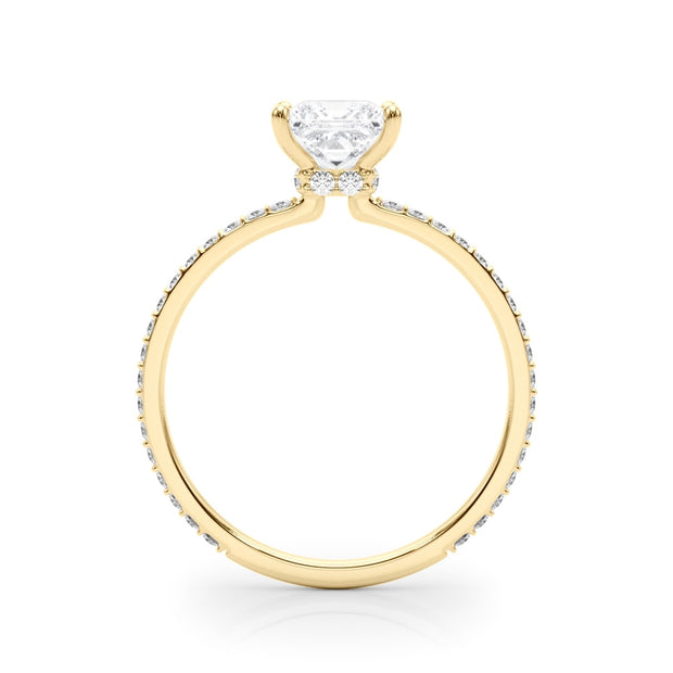 14K Yellow Gold 1 ct tw Halo Diamond Engagement Ring