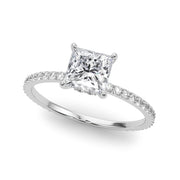 14K White Gold 1 ct tw Halo Diamond Engagement Ring