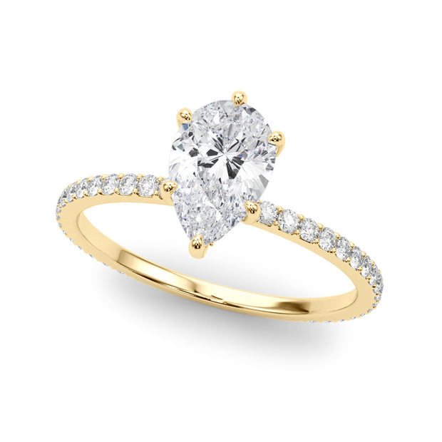 14K Yellow Gold 1/3 ct tw Halo Diamond Engagement Ring