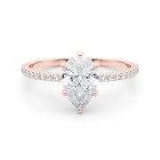 14K Rose Gold 1/3 ct tw Halo Diamond Engagement Ring