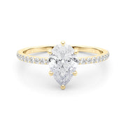 18K Yellow Gold 1/3 ct tw Halo Diamond Engagement Ring