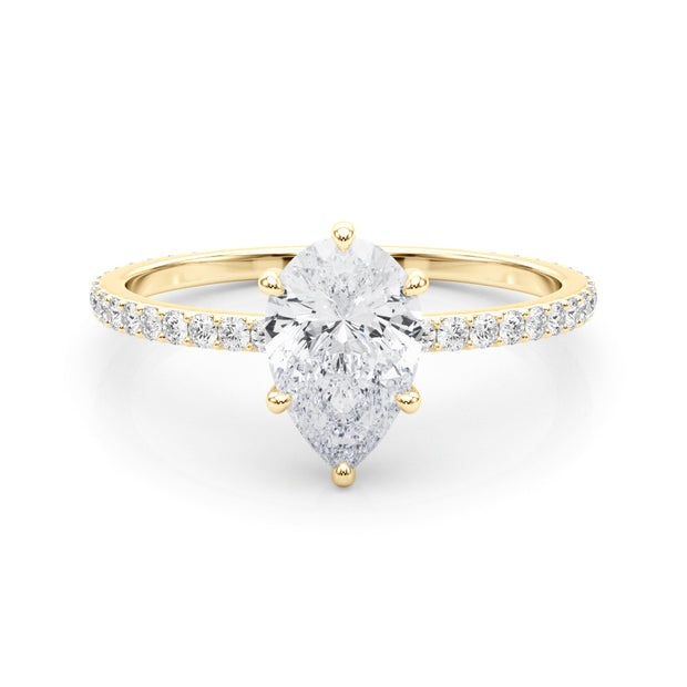 18K Yellow Gold 1/3 ct tw Halo Diamond Engagement Ring