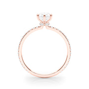14K Rose Gold 1/3 ct tw Halo Diamond Engagement Ring