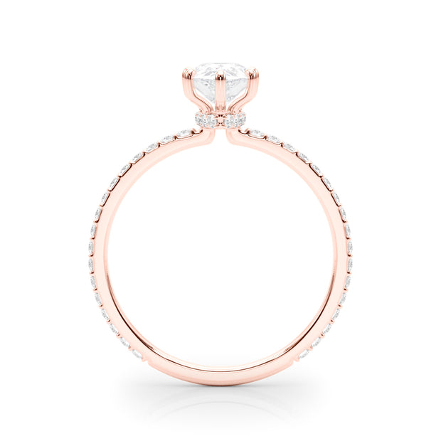 14K Rose Gold 1/3 ct tw Halo Diamond Engagement Ring
