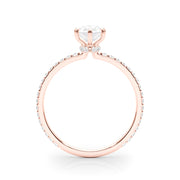 14K Rose Gold 1/3 ct tw Halo Diamond Engagement Ring