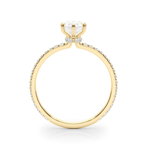 18K Yellow Gold 1/3 ct tw Halo Diamond Engagement Ring