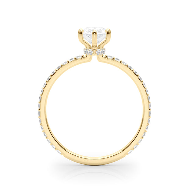 18K Yellow Gold 1/3 ct tw Halo Diamond Engagement Ring