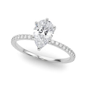 Diamond Halo Engagement Ring with Accent Stones