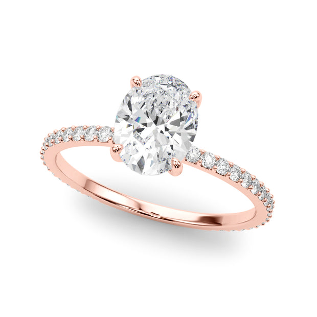 18K Rose Gold 1/3 ct tw Halo Diamond Engagement Ring