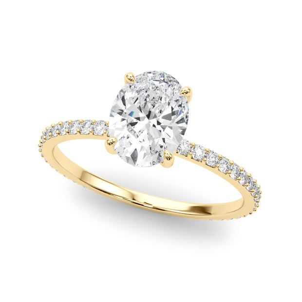 18K Yellow Gold 1/3 ct tw Halo Diamond Engagement Ring