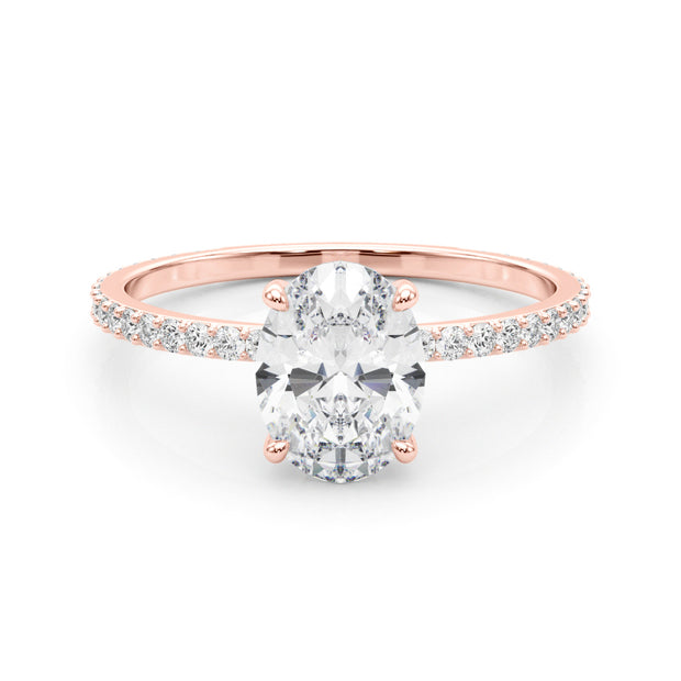 18K Rose Gold 1/3 ct tw Halo Diamond Engagement Ring