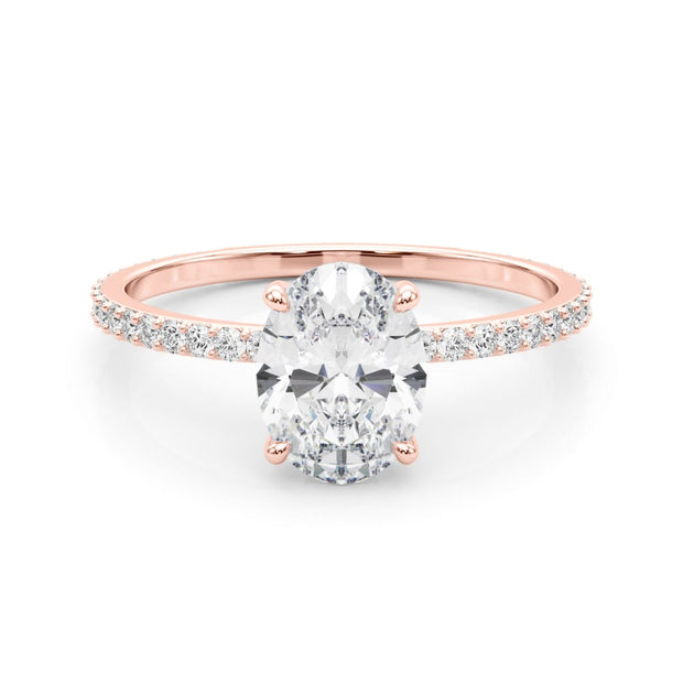 14K Rose Gold 1/3 ct tw Halo Diamond Engagement Ring