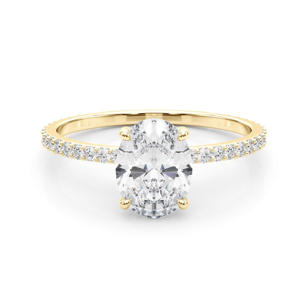 14K Yellow Gold 1/3 ct tw Halo Diamond Engagement Ring
