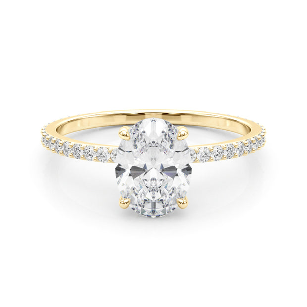 14K Yellow Gold 1/3 ct tw Halo Diamond Engagement Ring
