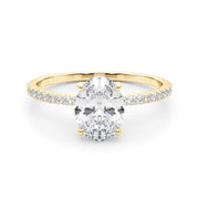 14K Yellow Gold 1/3 ct tw Halo Diamond Engagement Ring