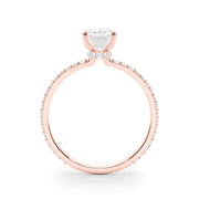 18K Rose Gold 1/3 ct tw Halo Diamond Engagement Ring