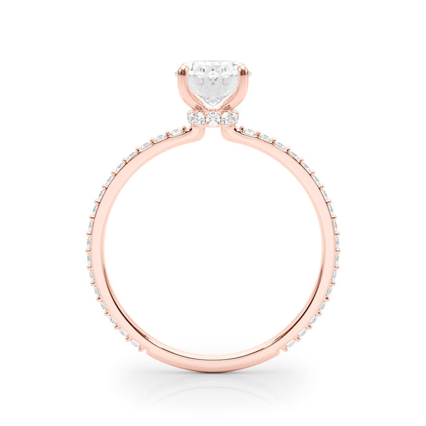 18K Rose Gold 1/3 ct tw Halo Diamond Engagement Ring