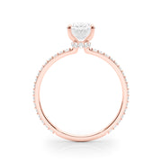 18K Rose Gold 1/3 ct tw Halo Diamond Engagement Ring