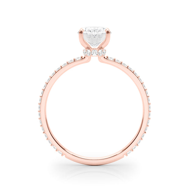 18K Rose Gold 1/3 ct tw Halo Diamond Engagement Ring