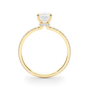 14K Yellow Gold 1/3 ct tw Halo Diamond Engagement Ring