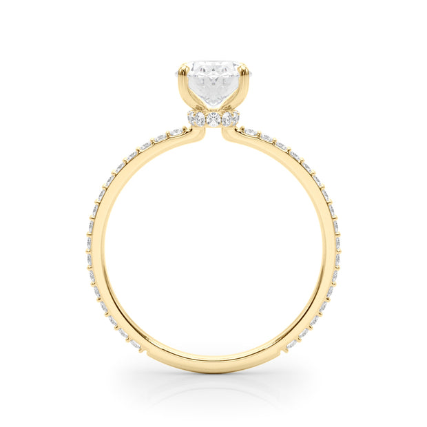 18K Yellow Gold 1/3 ct tw Halo Diamond Engagement Ring