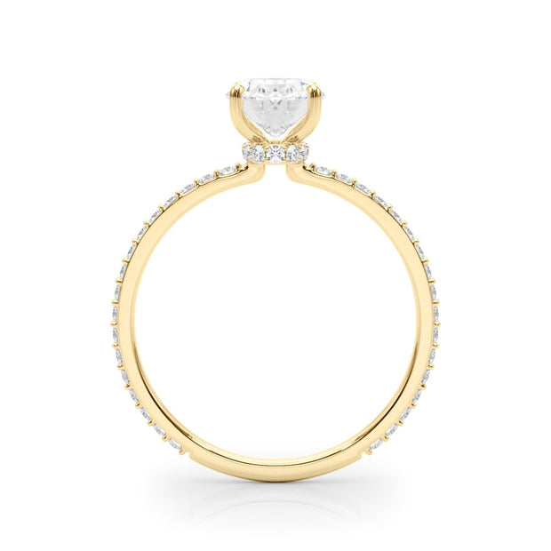 18K Yellow Gold 1/3 ct tw Halo Diamond Engagement Ring