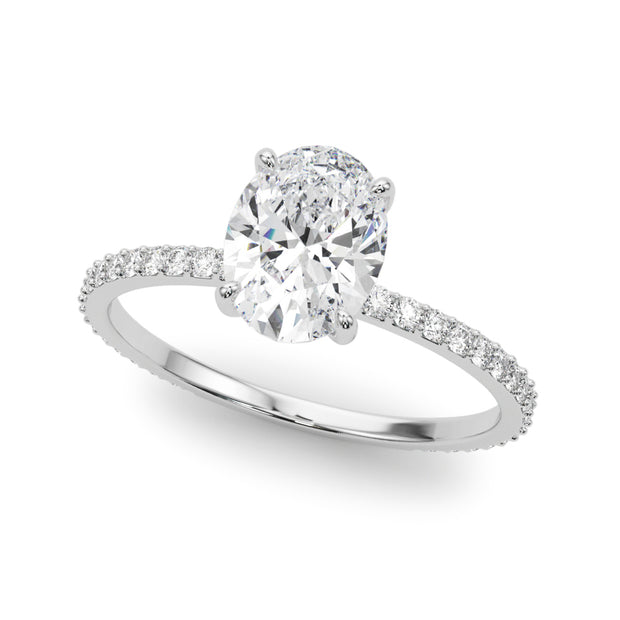 Oval Diamond Halo Engagement Ring