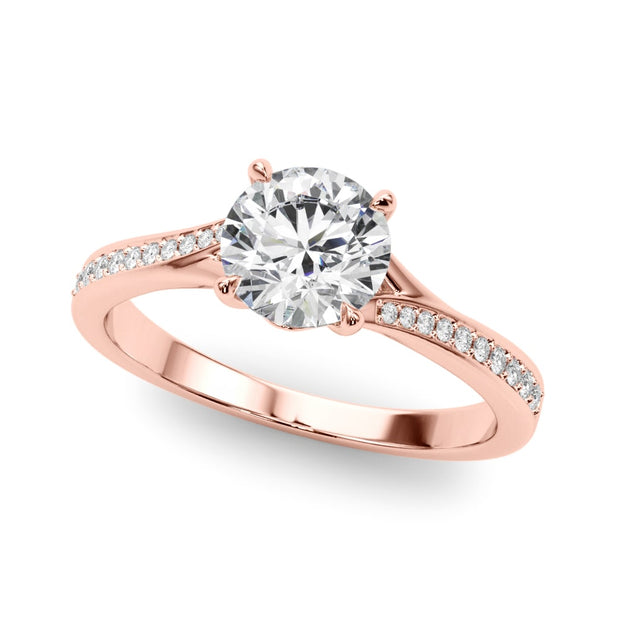 14K Rose Gold 5/8 ct tw Single Row Diamond Engagement Ring