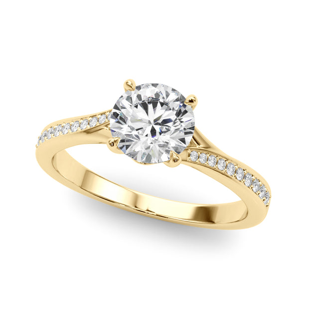 18K Yellow Gold 5/8 ct tw Single Row Diamond Engagement Ring
