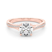 14K Rose Gold 5/8 ct tw Single Row Diamond Engagement Ring