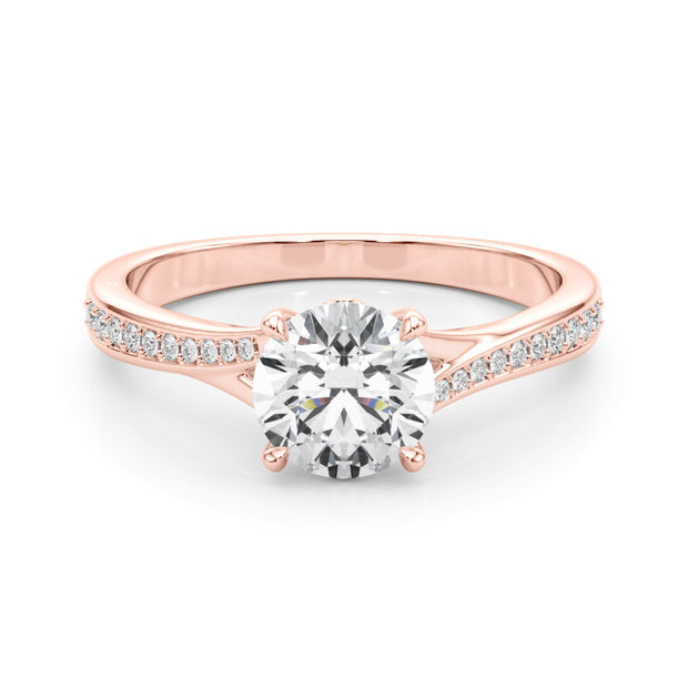 14K Rose Gold 5/8 ct tw Single Row Diamond Engagement Ring