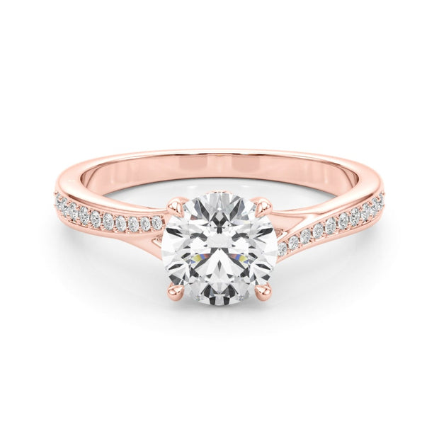 14K Rose Gold 5/8 ct tw Single Row Diamond Engagement Ring
