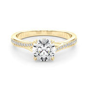 18K Yellow Gold 5/8 ct tw Single Row Diamond Engagement Ring