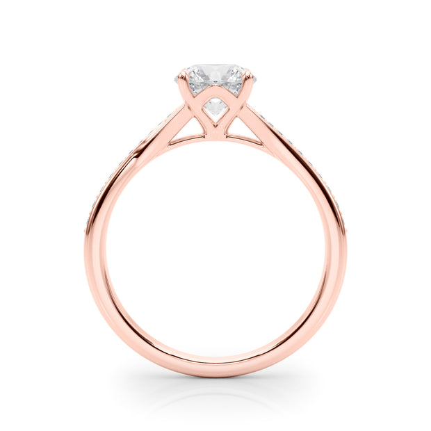 18K Rose Gold 5/8 ct tw Single Row Diamond Engagement Ring